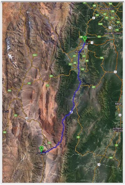 Itinéraire : Cafayate - Salta  15 10
