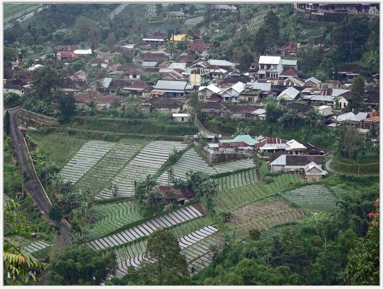 Berjo. Depuis le temple hindou de Candi Sukuh du XVe siècle.
